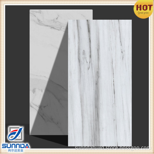 China inside wall and floor building full body marble look glazed polished porcelain decorative tiles 600x1200mm